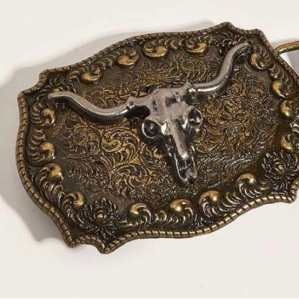 Brown Western Belt with Ornate Buckle - Picture 4 of 4